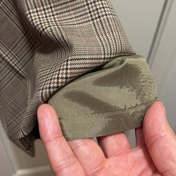 Ann Taylor Loft S 12 Wool Blend Brown Plaid Pants - Picture 4 of 9